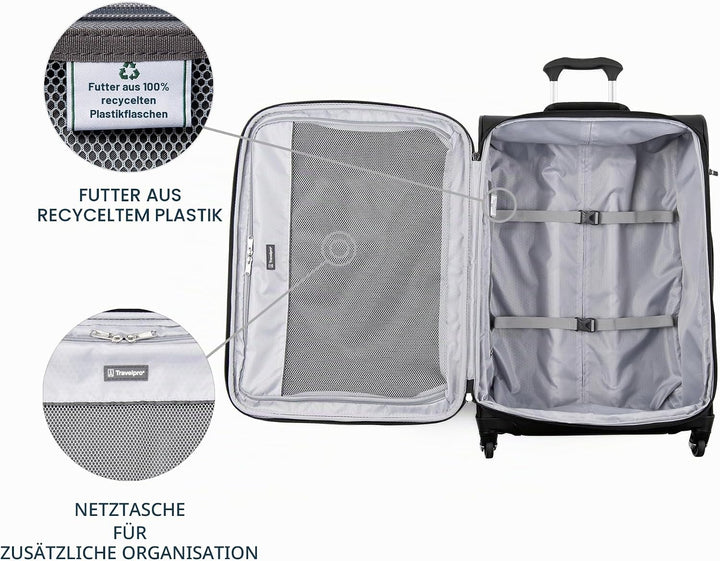 Travelpro Maxlite 5 Spinner-Koffer, erweiterbar, 63,5 cm, Schwarz, Checked-Medium 25-Inch, Maxlite 5