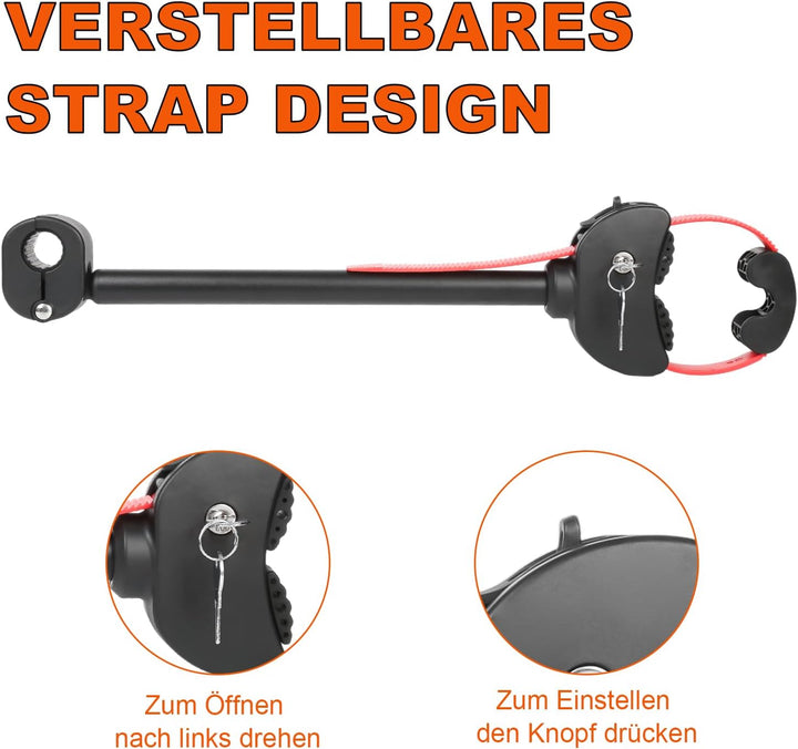 TEOV 1 Stück Rahmenhalter für Fahrradträger Länge 42CM, Verstellbarer Strap-Rahmenhalter für E-Bike