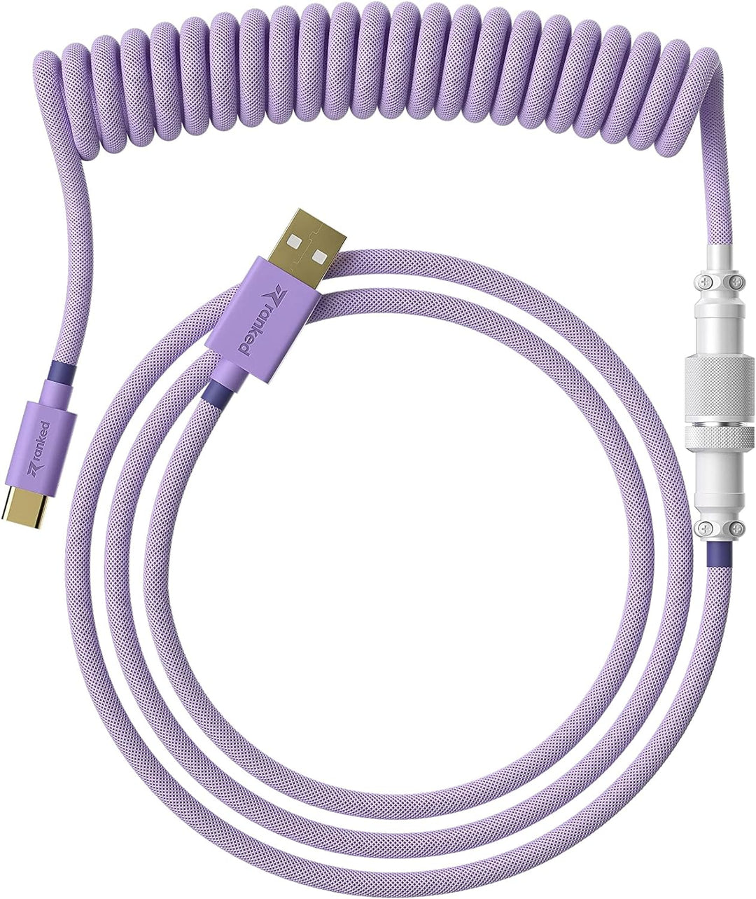 Ranked Coiled Cable | Handgefertigtes Double-Sleeved Geflochtenes Kabel | USB Typ C auf A | 5-Pin Av