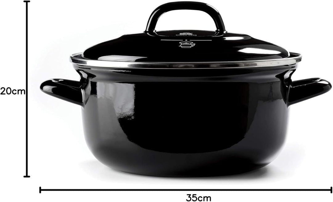 BK Indigo Holländisches Erbe Runde Deutsche Emaillierte Kasserolle mit Deckel mit PFAS-Freier Kerami
