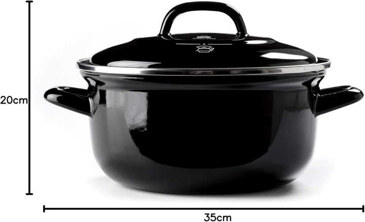 BK Indigo Holländisches Erbe Runde Deutsche Emaillierte Kasserolle mit Deckel mit PFAS-Freier Kerami