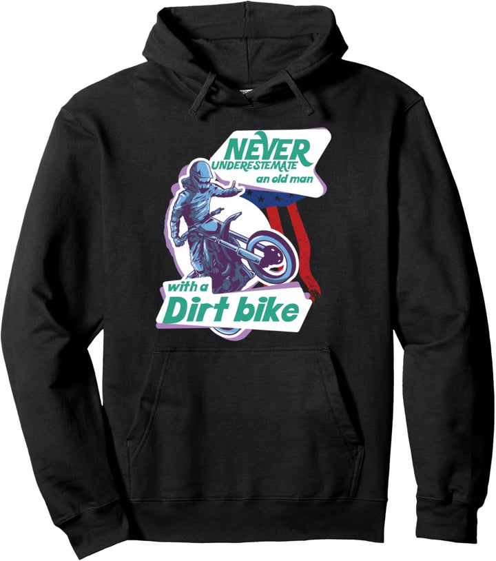 Dirt Bike Flagge Motocross Senior Pullover Hoodie