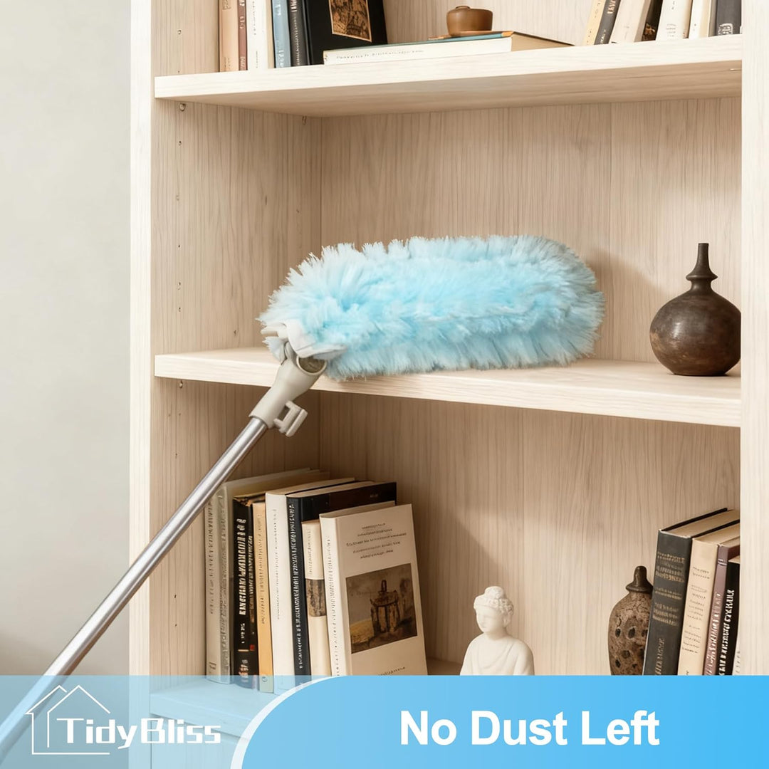TidyBliss Staubwedel Teleskopstange für Swiffer, 180cm Staubmagnet Lang Ausziehbar mit 10 Nachfüllpa