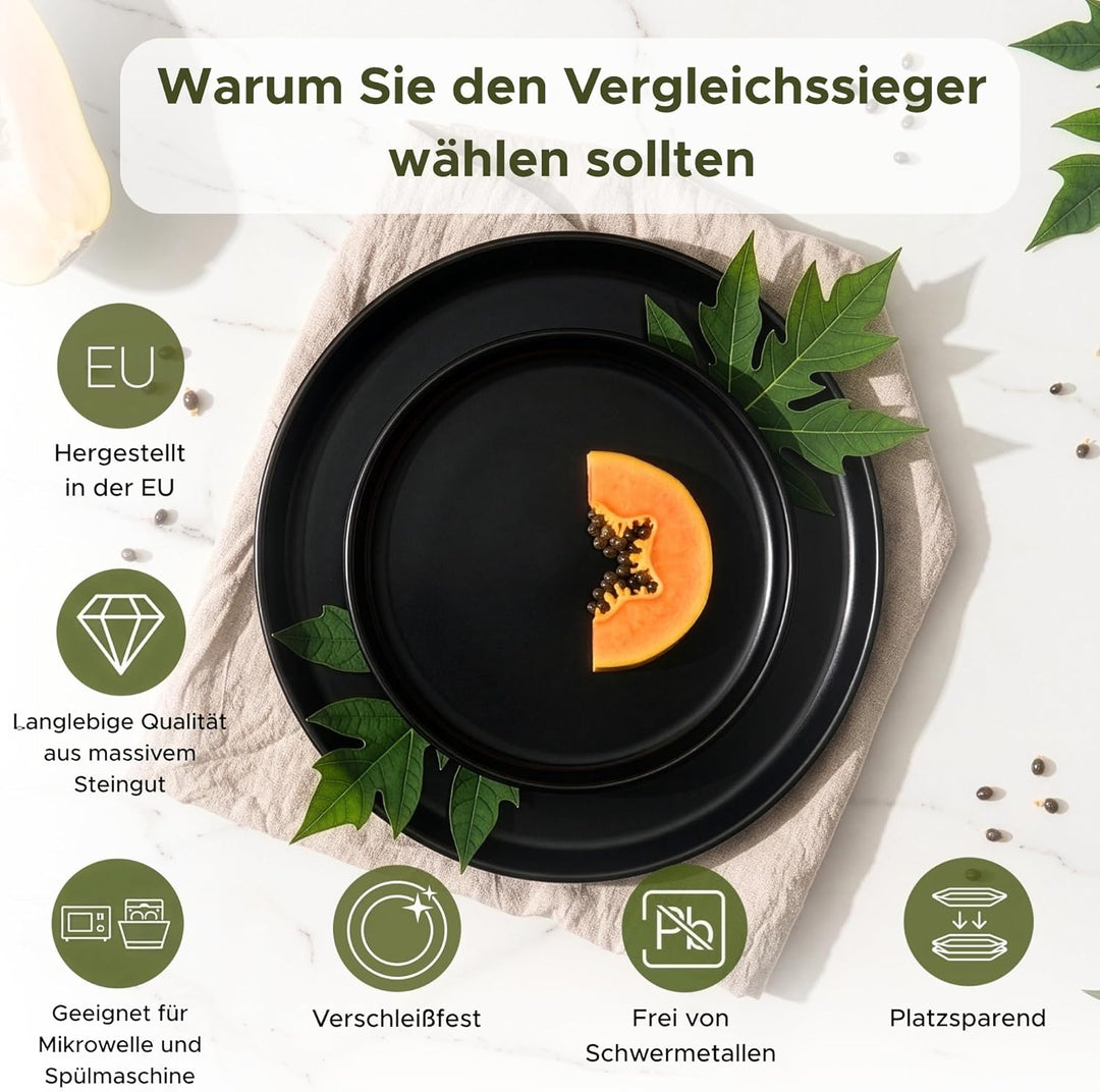 Konsimo. Elegant Suppenteller Set 6er - Schale aus Keramik - Pastateller und Tiefteller für 6 Person