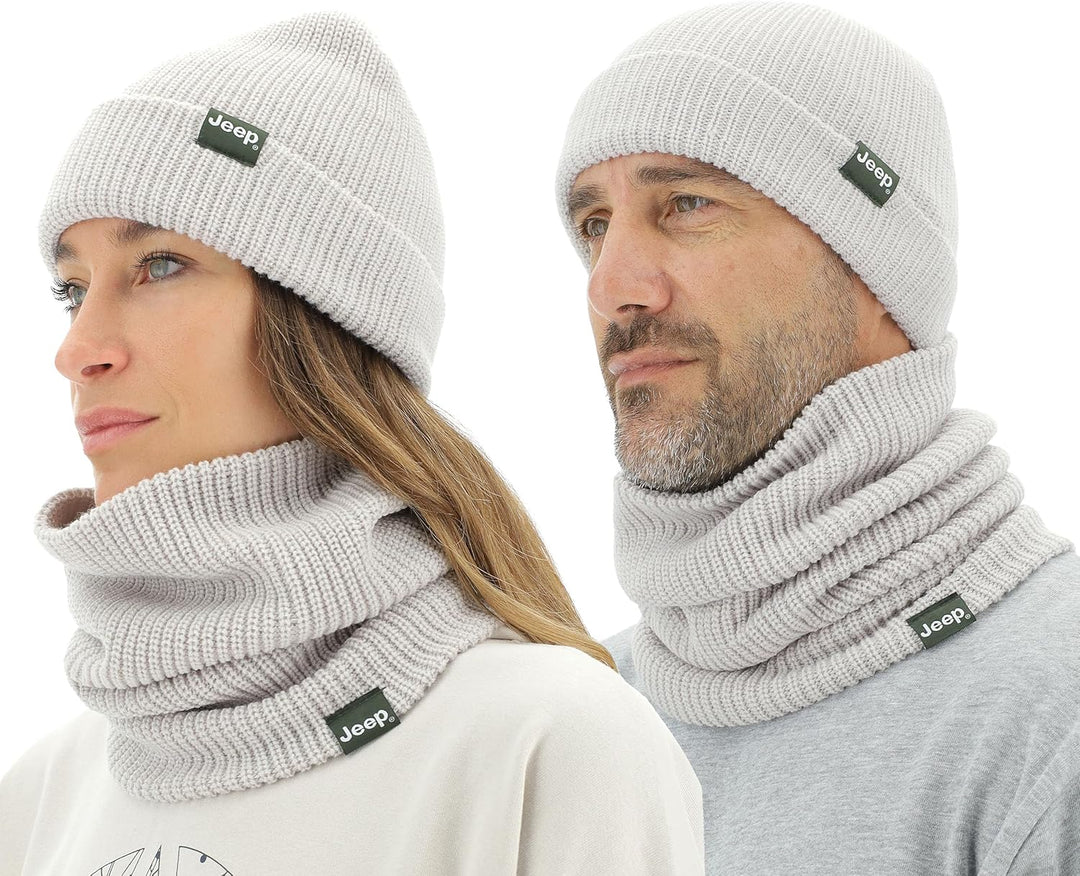JEEP Unisex Hat J Ribbed Tricot Hat with Cuff J22w, Light Graystone