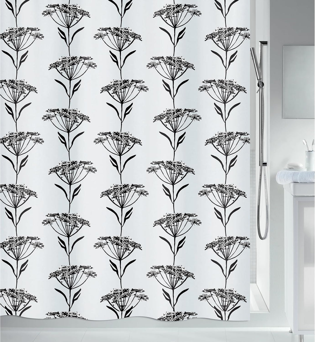 Spirella Anti-Schimmel Duschvorhang - Anti-Bakteriell, waschbar, wasserdicht, Polyester, „Natur“ 180
