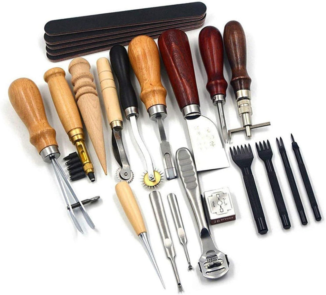 Lederhandwerkswerkzeug-Set, Lederwerkzeug-Sets, Perfekt Zum Nähen Stanzen Schneiden Nähen Lederhandw