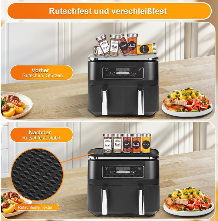 Heissluftfritteuse Silikonmatte Zubehör für Ninja Foodi MAX Dual Zone 9.5l AF400EU, Airfryer Silikon