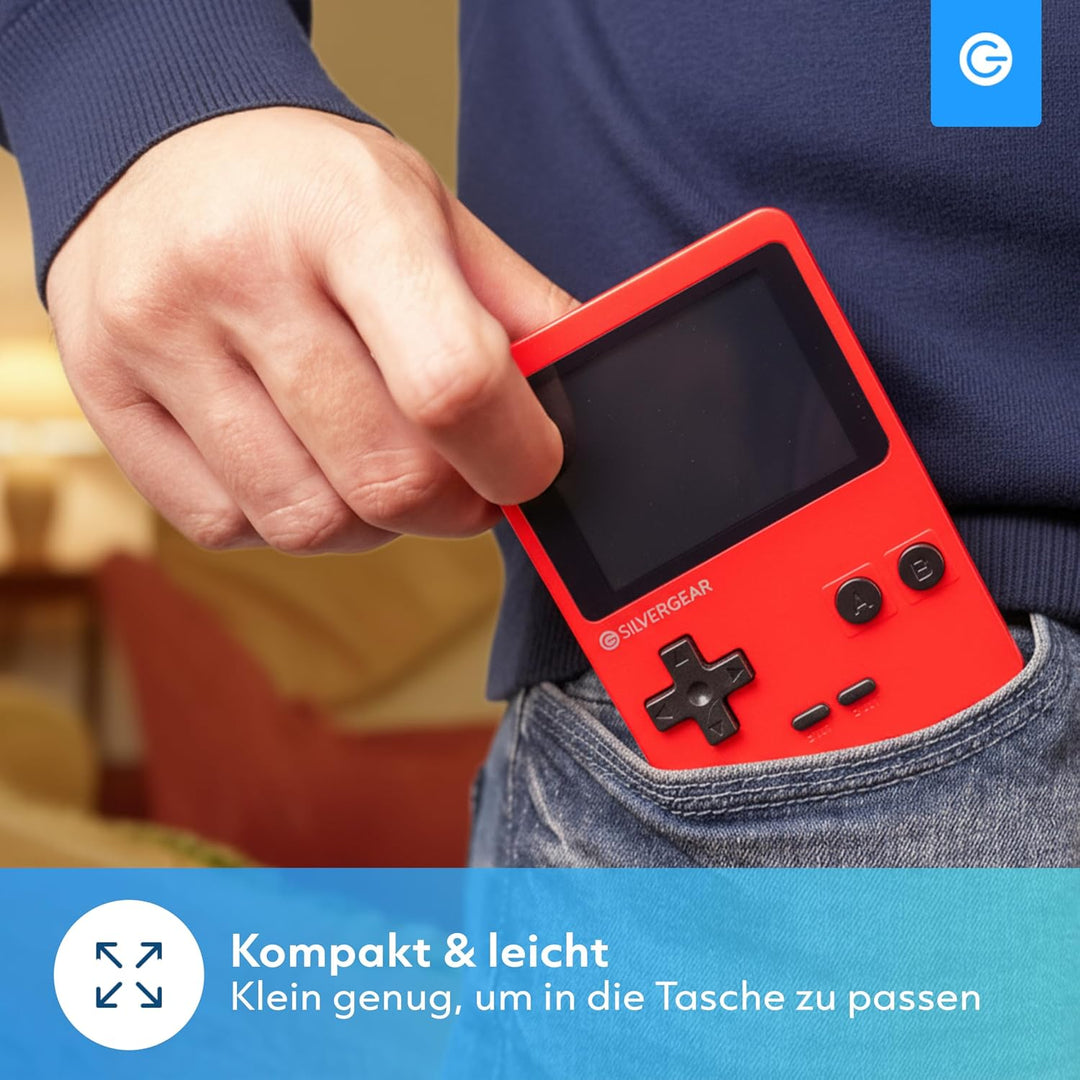 Silvergear® Analogue Pocket Konsole Retro | mit 240 Klassichen Spielen l Handheld Spielekonsole l Mi