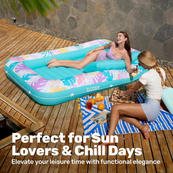 SLOOSH Aufblasbare Tanning Pool, 70" x 46"/ 85" x 57" Grosse aufblasbarer Luftmatratze für Erwachsen