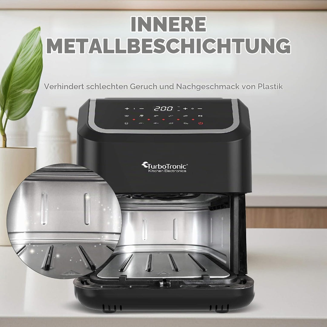 Heissluftfritteuse XL, 5 Liter - AF12 - digitale XL Heissluftfritteuse, 10 Programme, Airfryer, Frit