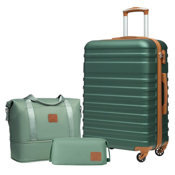 COOLIFE Koffer Trolley Koffer Reisekoffer von ABS Hartschalen Trolley 4 Rollen TSA-Schloss Der Koffe