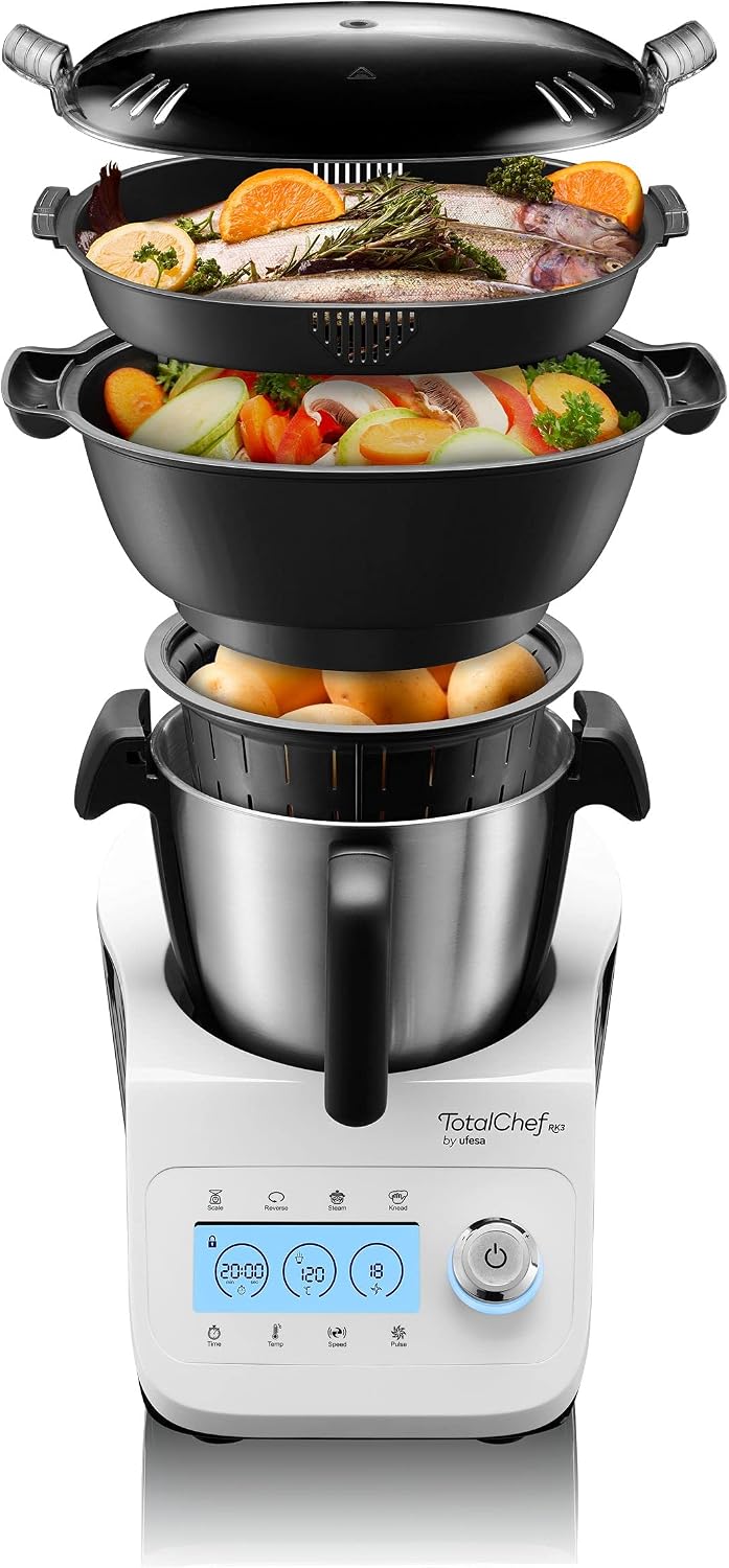 Ufesa TotalChef RK3 Multifunktions-Küchenmaschine, 30 Funktionen, Kapazität 3,5 l, LCD-Display mit T