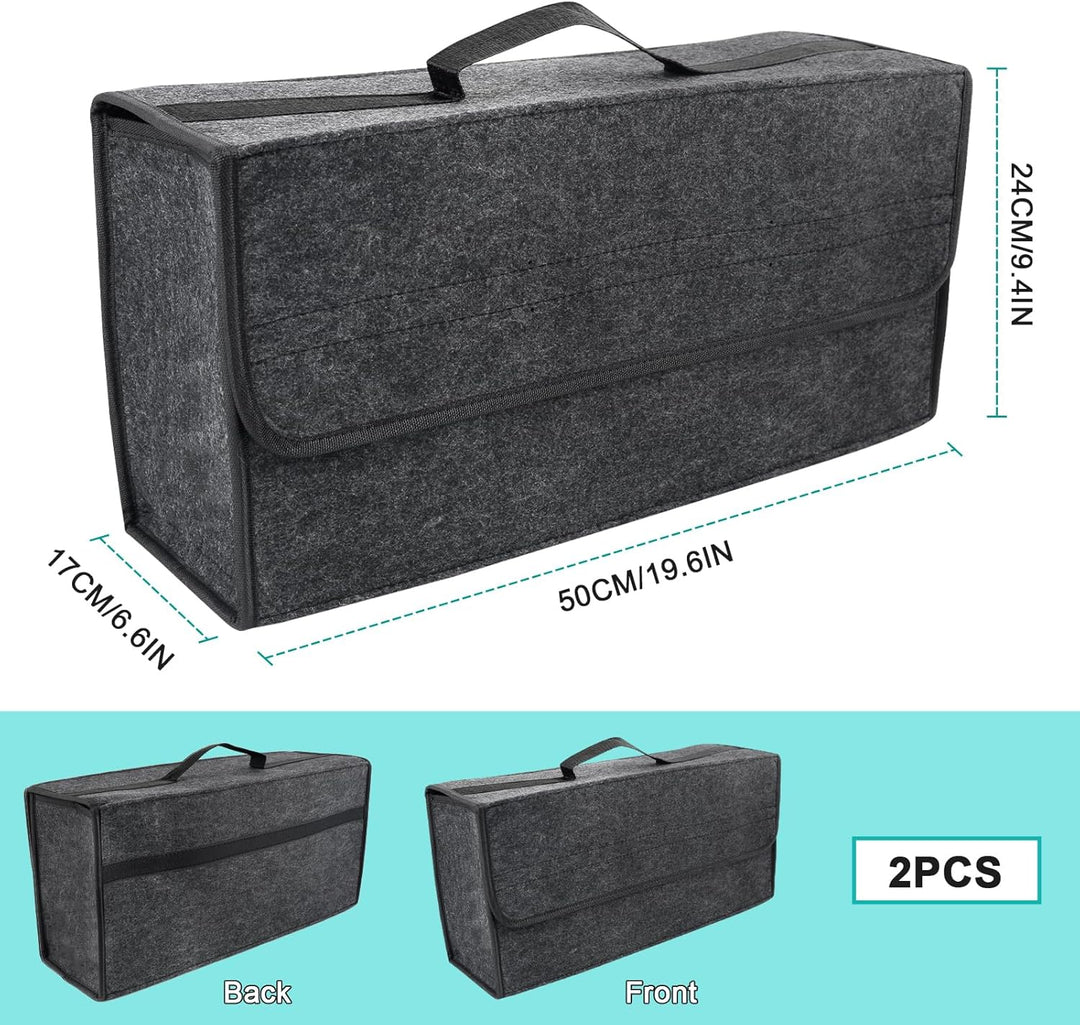 2 Stück Auto Kofferraum Organizer,Faltbar Auto Organizer Kofferraum 30 x 16 x 30cm,Rutschfest Grau A
