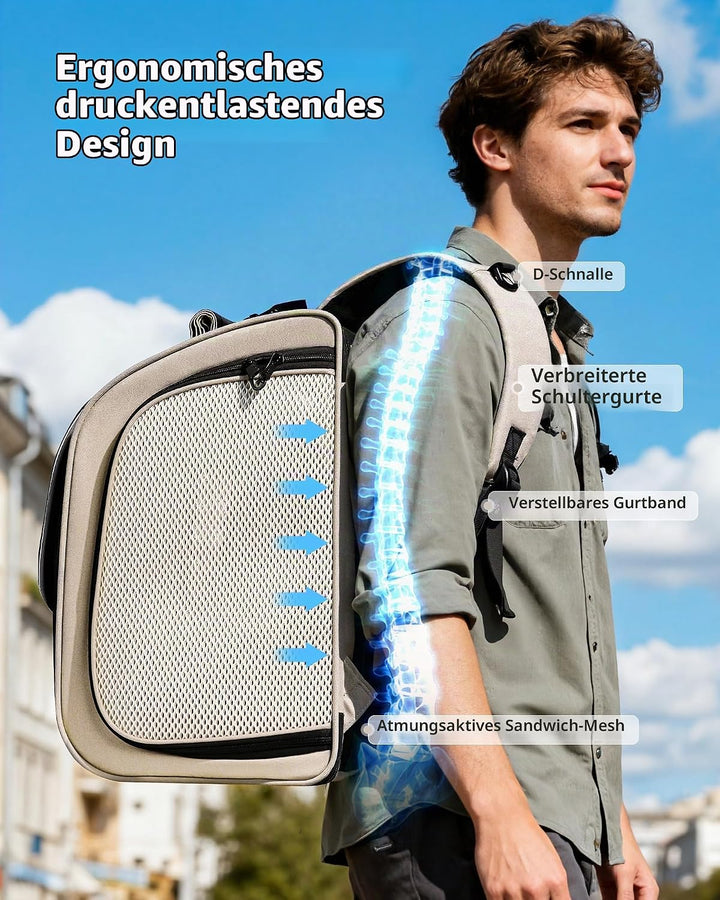 pecute Katzenrucksack Erweiterbar Bubble Haustier Rucksack mit Netzfenster, Tragbare und Faltbare Ka
