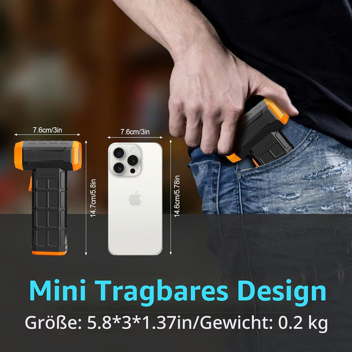 Elektrische Staubgebläse Luftdruckspray, 3-Gang 150000 U/min Druckluft Compressed Air Duster mit 900