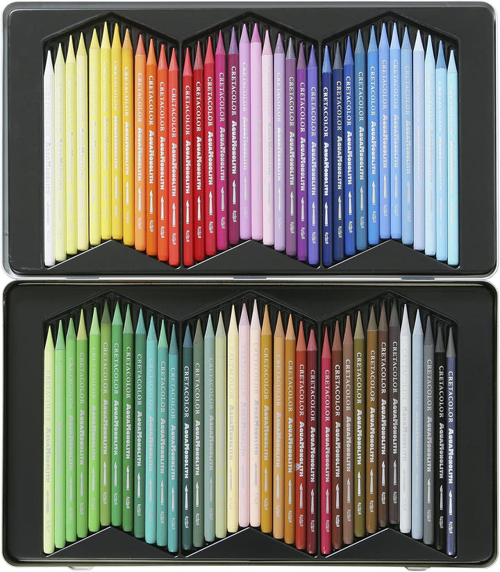 CRETACOLOR 250 72 Aqua Monolith Aquarellierbarer Vollminen-Künstlerstift 72 Farben