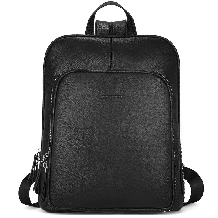BOSTANTEN Leder Rucksack Damen Reiserucksack Tagesrucksack Casual Backpack Daypacks Schwarz A-01-sch