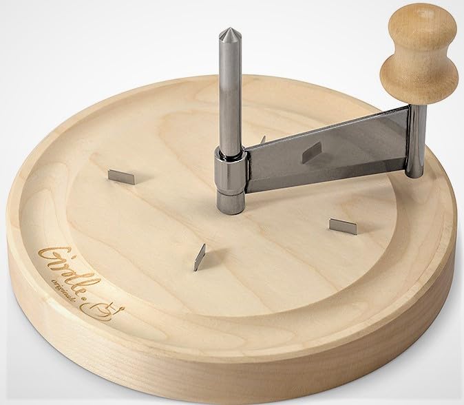 mini ORIGINAL LA GIROLLE AHORN-HOLZ kompakter KÄSEHOBEL FÜR TETE DE MOINE 1/2 Laib + CHOCOFLEUR SCHO