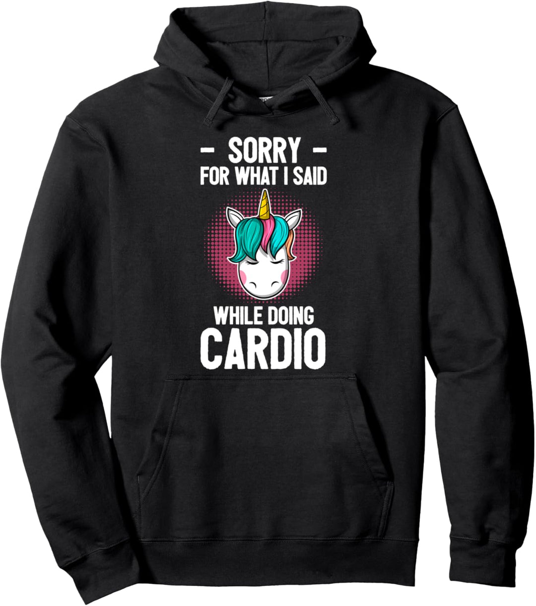 Witziger Fitness Workout Sport Cardio Einhorn Entschuldigung Pullover Hoodie