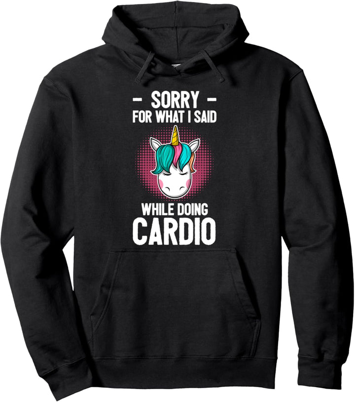 Witziger Fitness Workout Sport Cardio Einhorn Entschuldigung Pullover Hoodie