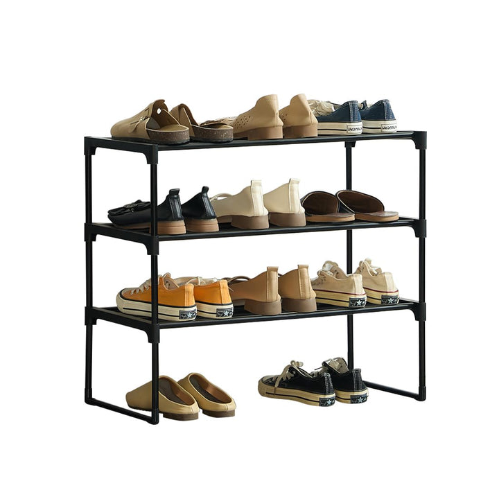 Schuhregale 3 Ebenen, Schuhregal Metall Schwarz, schuhregal schmal, füR Bis Zu 9 Paar Schuhe, Anti-R
