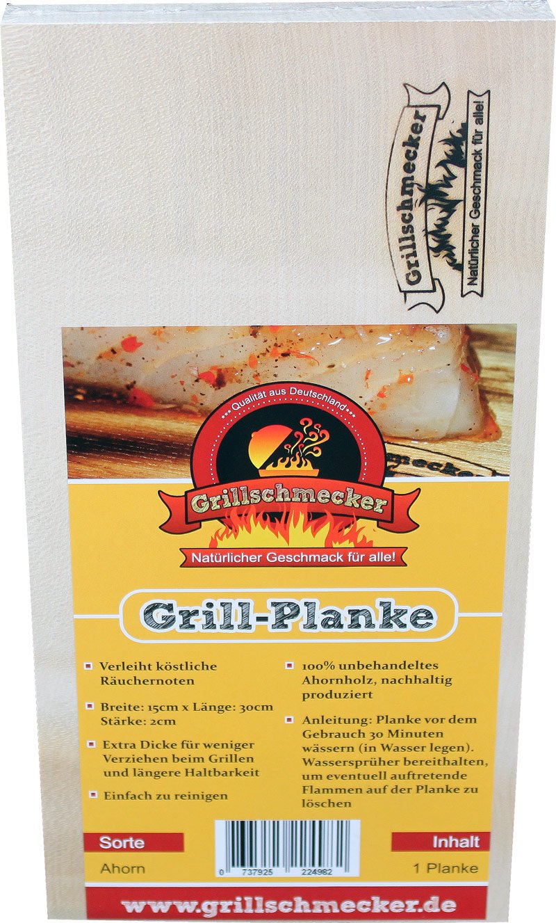 Grill-Planke - Natürliches Holzaroma - Ahornholz