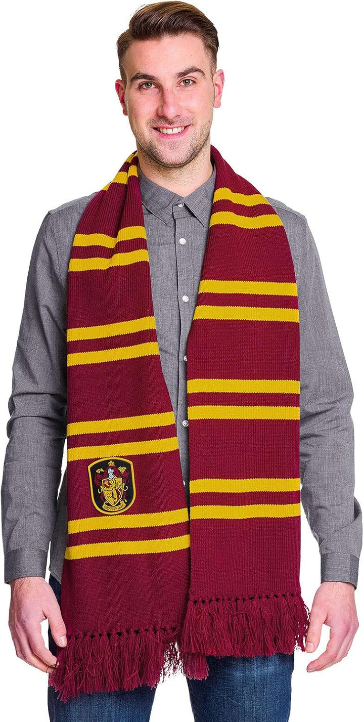 Elbenwald Harry Potter Schal in Hogwarts Hausfarben und Fransen 24 x 170 cm verschiedene Designs Rot