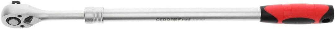GEDORE red Teleskopknarre, Umschaltbar, Mit Druckknopfauslösung, 1/2 Zoll, Ergonomischer 2K-Griff, S