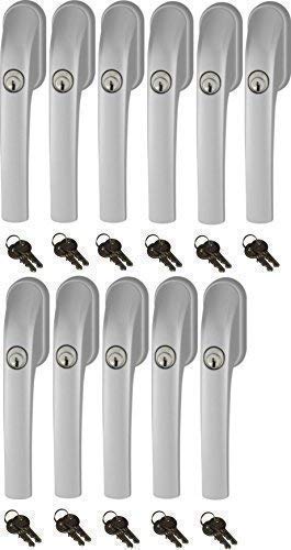 Abus FG300 abschliessbarer Fenstergriff, Silber, im Set 11 Stück alle gleichschliessend mit insgesam