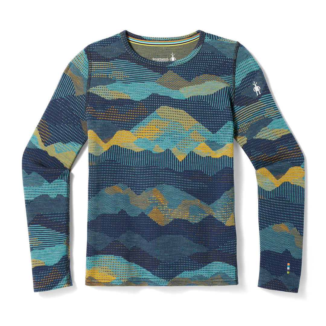 Smartwool Kinder Langarmshirt Crew XL Blueberry Mtn Scape, XL Blueberry Mtn Scape