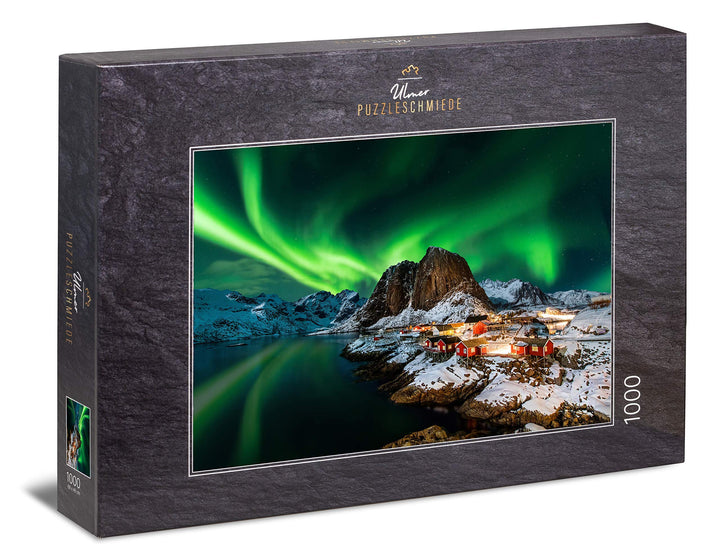 Ulmer Puzzleschmiede - Norwegen-Puzzle „Aurora Borealis - Nordlichter“ – Klassisches 1000 Teile Puzz