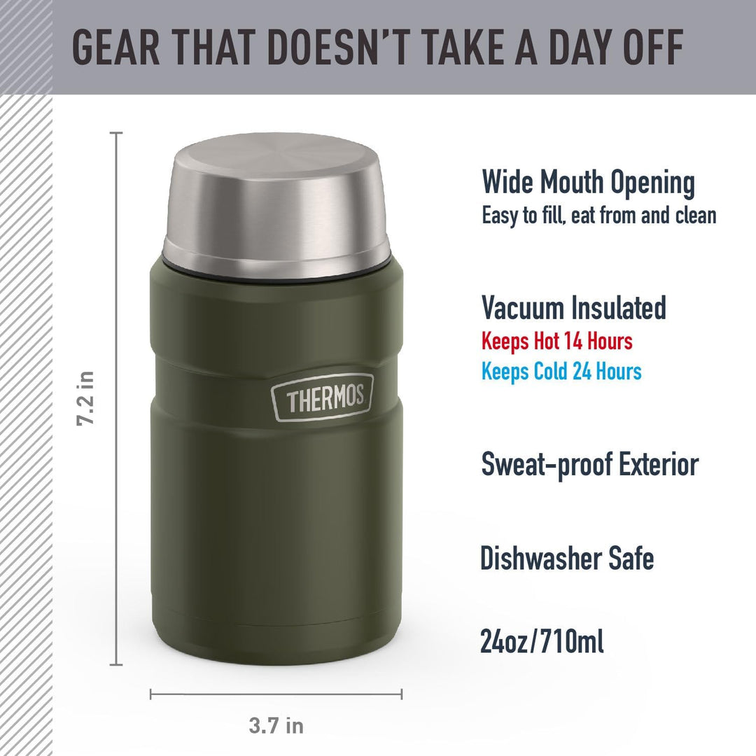 Thermos Vakuumisolierte Lebensmitteldose, Edelstahl, 680 ml, Armeegrün Grün (Army Green), Grün (Army