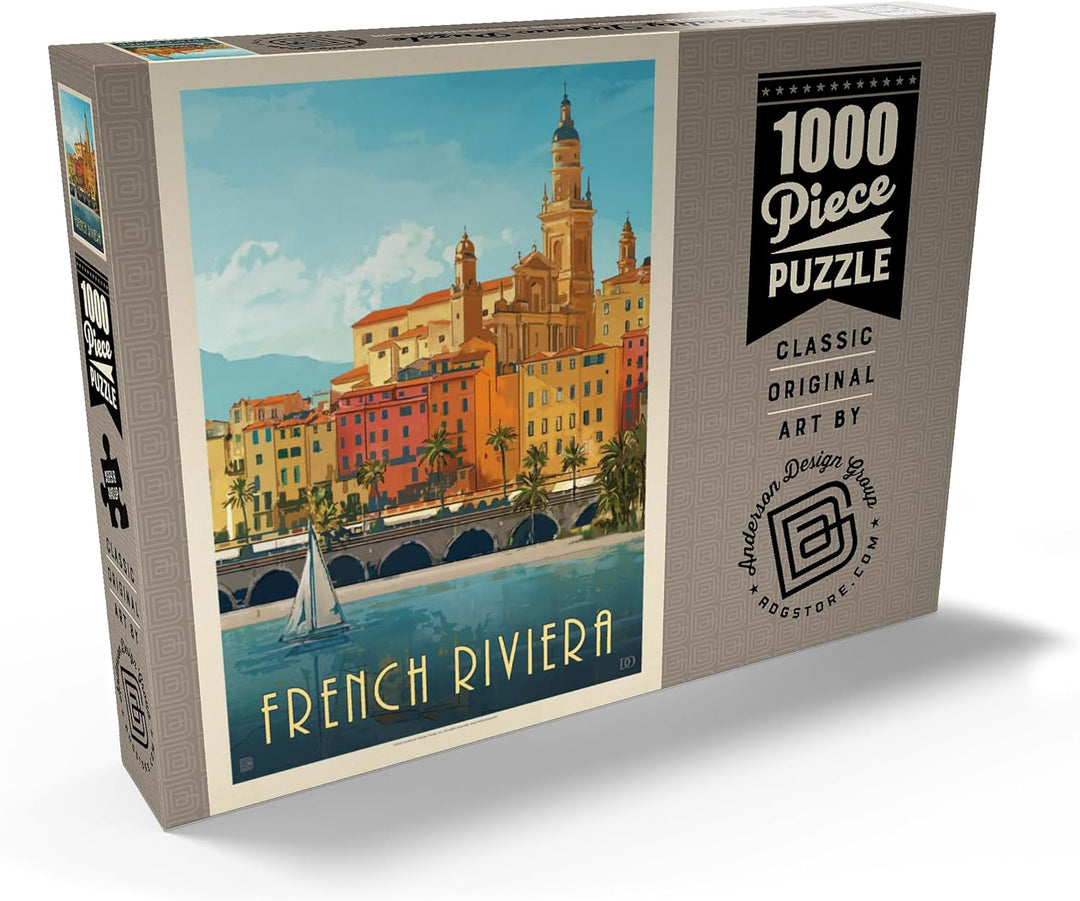 Frankreich: Côte d'Azur, Vintage Poster - Premium 1000 Teile Puzzle - MyPuzzle Sonderkollektion von