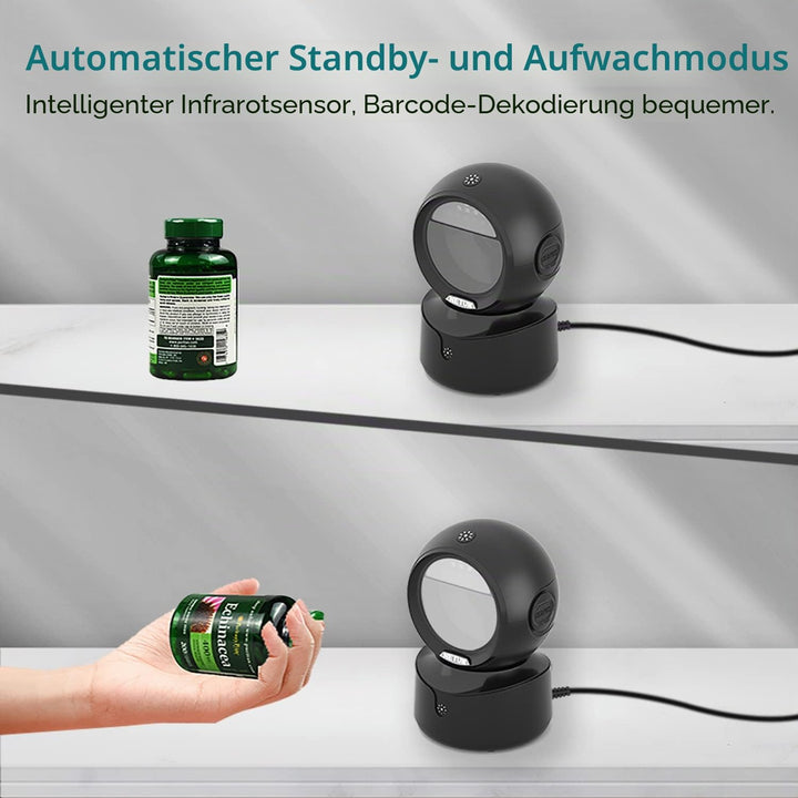 NetumScan omnidirektionaler Desktop Barcode Scanner, freihändiger kabelgebundener USB-QR-Barcode-Les