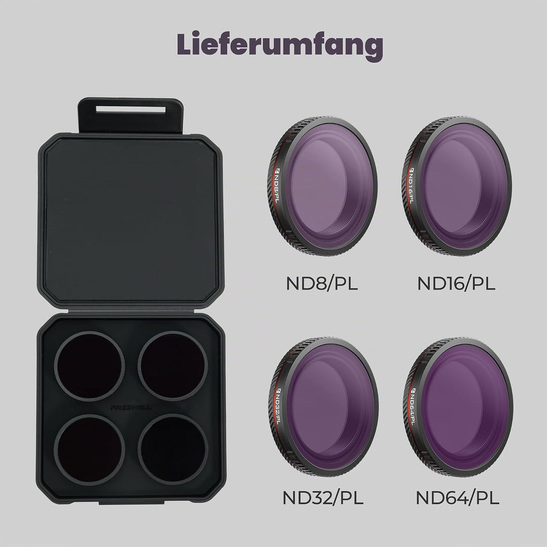 Freewell Bright Day Filter-Set für DJI Osmo Nano - ND8/PL, ND16/PL, ND32/PL &amp; ND64/PL Filter