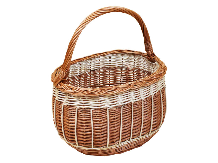 Weidenkorb, Einkaufskorb, Obst- oder Gemüsekorb, Pilzkorb, Picknickkorb 37 x 17 / H 21/40 cm