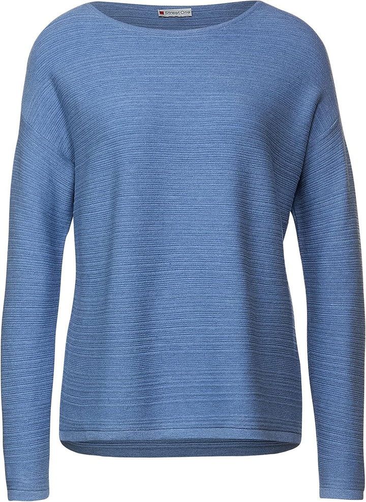 Street One Damen Strickpullover 44 Dazzling Blue Melange, 44 Dazzling Blue Melange