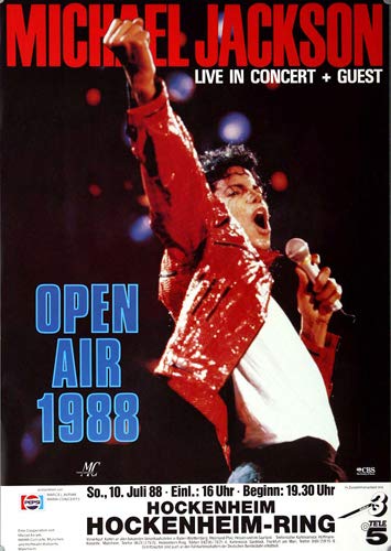 Michael Jackson - Bad World, Hockenheimring 1988 » Konzertplakat/Premium Poster | Live Konzert Veran