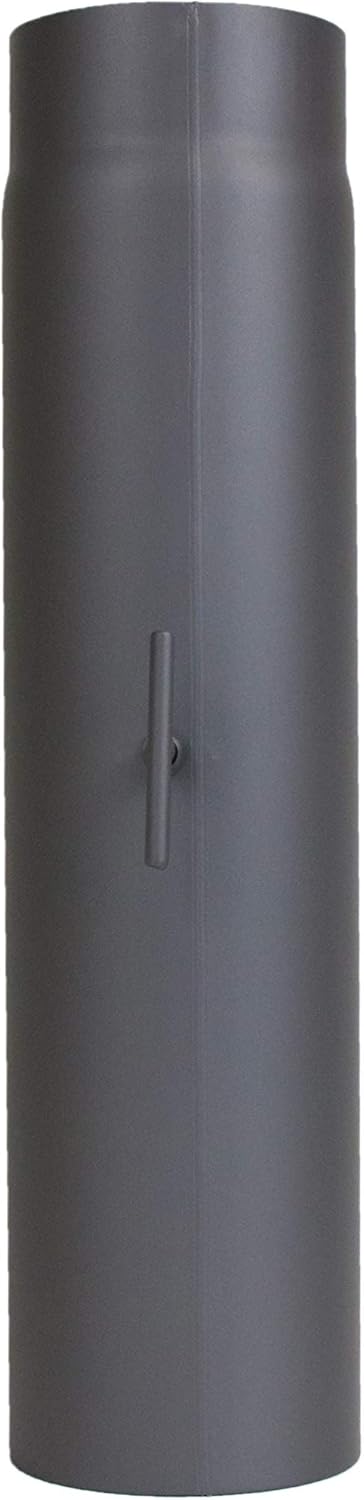 Ofenrohr 500 mm mit Drosselklappe, im Durchmesser, DN Ø 120 mm, Farbe: gussgrau - weitere Rohre aus