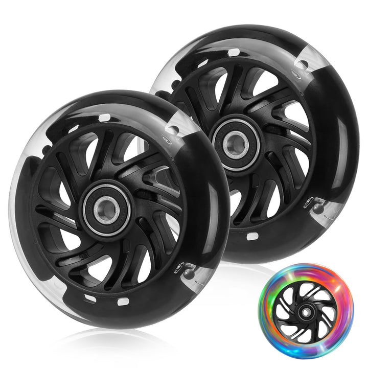 Leuchtende Stunt Scooter Rollen, 2 Stück LED-Lichtrollen, 100mm Led-Scooter Ersatzräder Räder mit AB