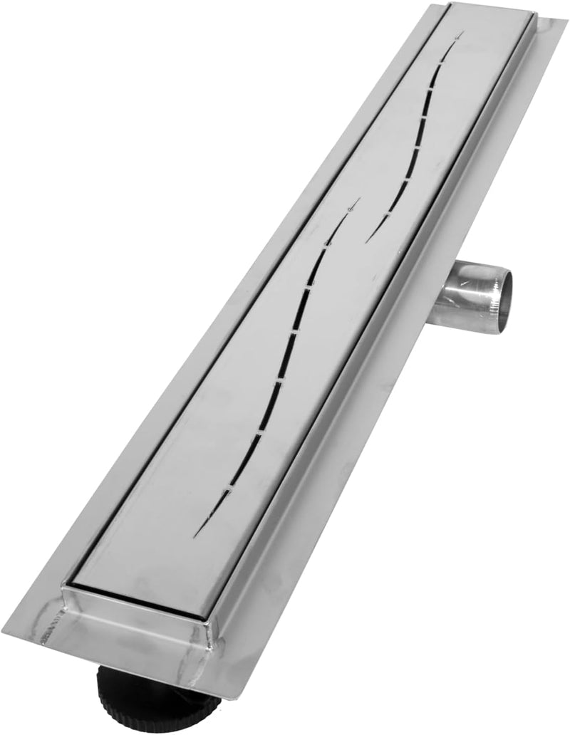 VILSTEIN Duschrinne 70cm, Edelstahl Bodenablauf Komplettset, extra flach, Siphon mit Geruchsstop, Ha