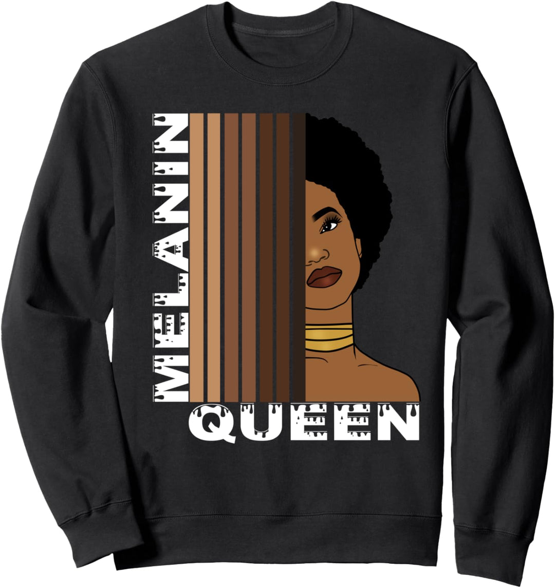 Oheneba: Melanin Drippin Queen Black Afrocentric Pride Afro Sweatshirt