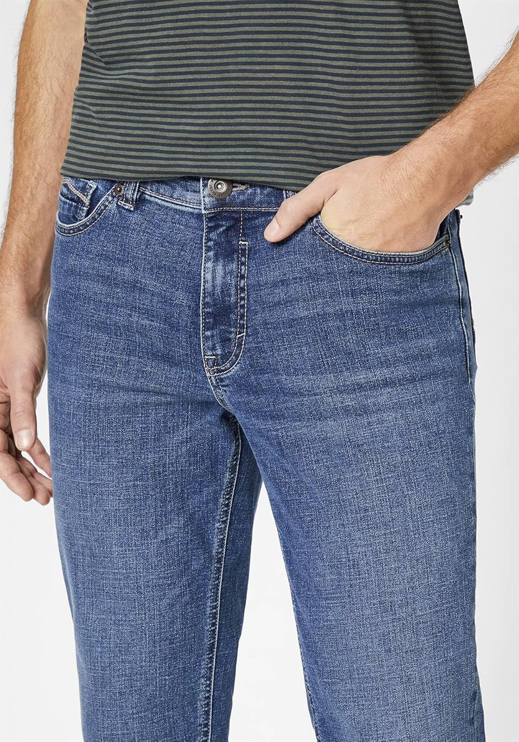 Paddocks Slim-Fit Jeans Motion & Comfort Elastizität Pipe 30W / 30L Mid Blue, 30W / 30L Mid Blue