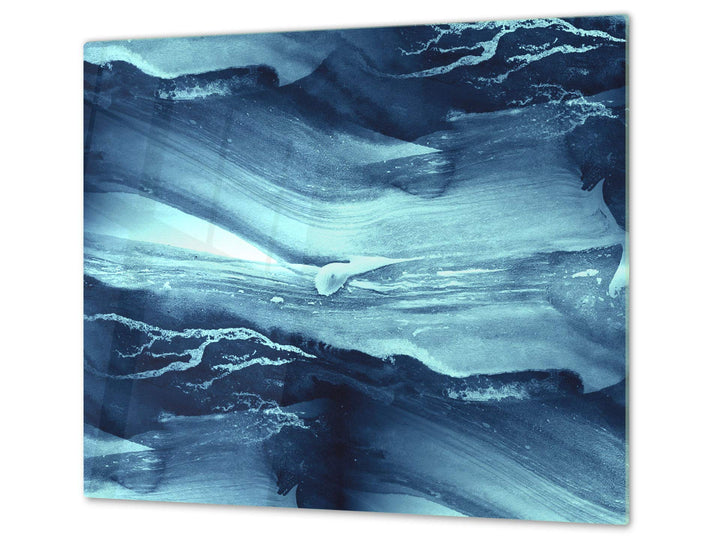 Küchenbrett aus Hartglas und Induktionskochplattenabdeckung – Schneideplatten SINGLE mit 60 x 52 cm