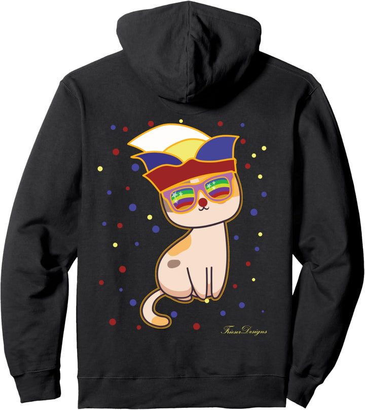 Süsse Karneval Katze zum Schunkeln ein Fasnacht und Fasching Pullover Hoodie