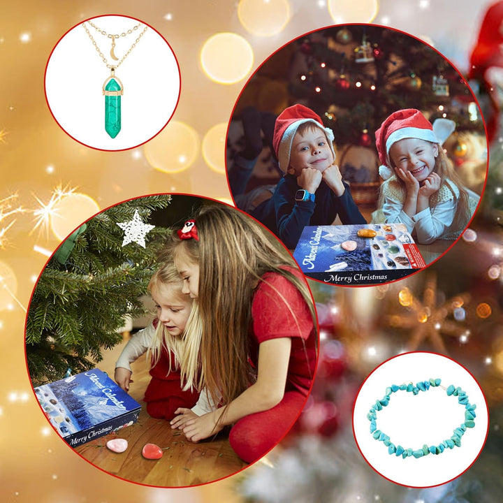 Aitsite Adventskalender 2025 Kinder, 24 Tage Adventskalender Cystals, AdventskalenderEdelsteine Erwa