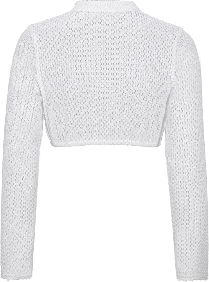 Dirndlwelle Dirndlbluse Damen Langarm 3/4 Arm Trachtenbluse Klassisch Dirndl Bluse Kurzarm für Oktob