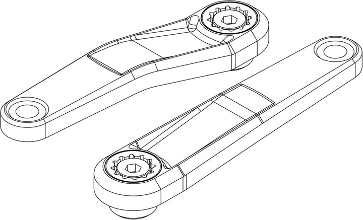 windmeile | Lekkie Buzz Bars Pedalarme, Left Offset Square Drive 160mm, V3.1, Schwarz/Rot/Silber/Sli