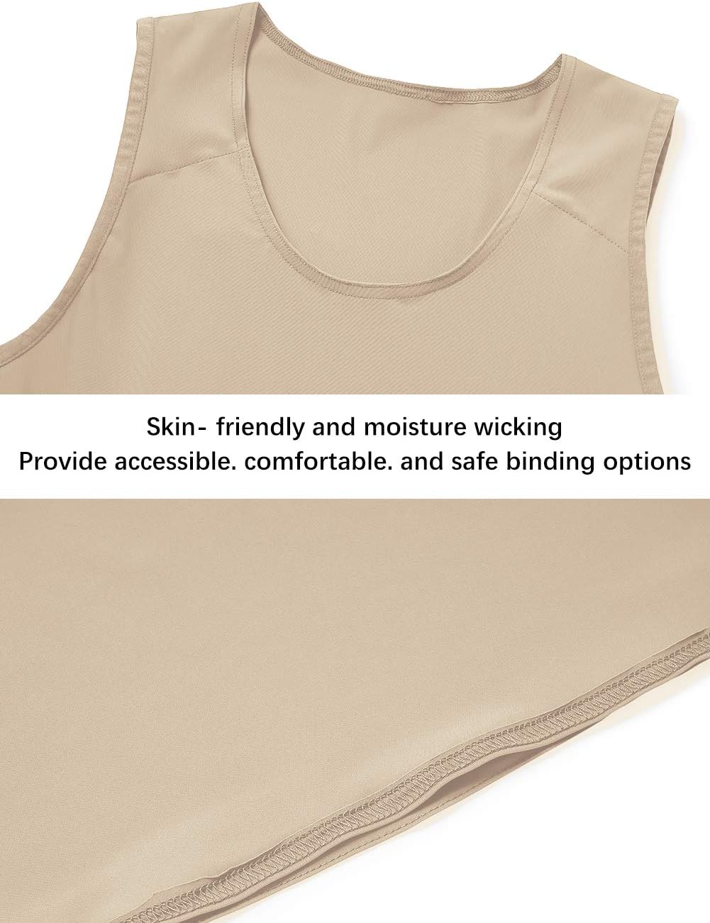 Idtswch Brustbinder für Transgender-Brustbinder, halber FTM-Binder, Brust-Kompressions-BH, Nude 165
